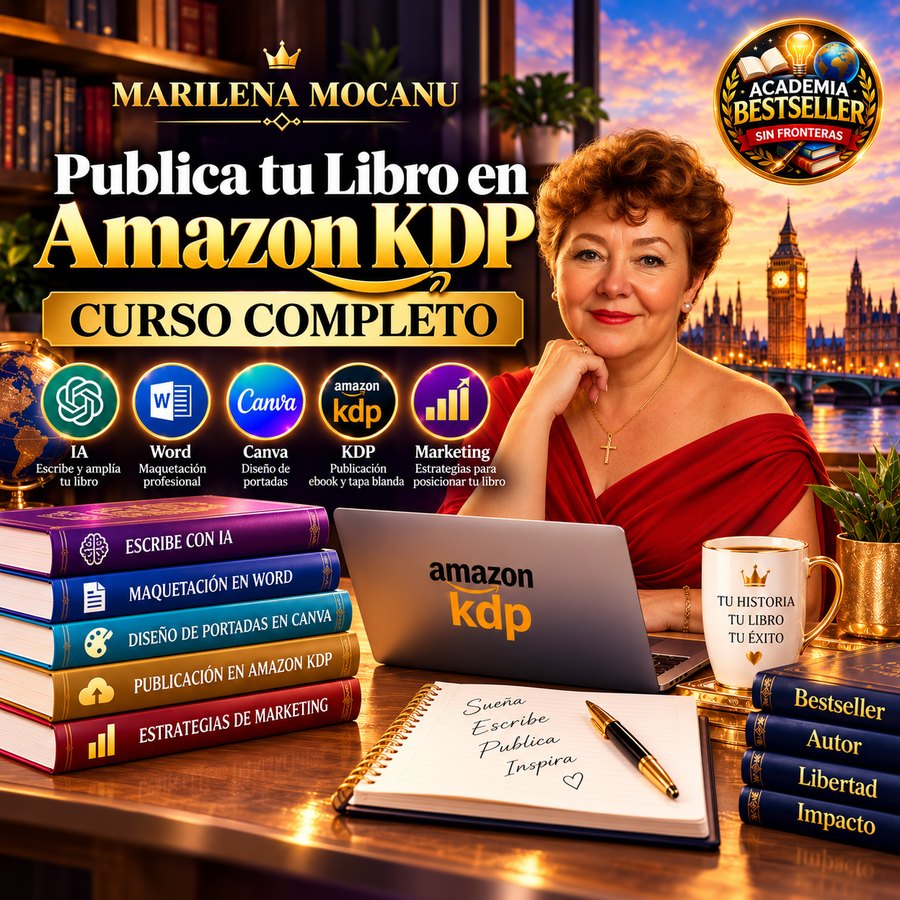 Curso completo Publica tu Libro en Amazon KDP, con Marilena Mocanu